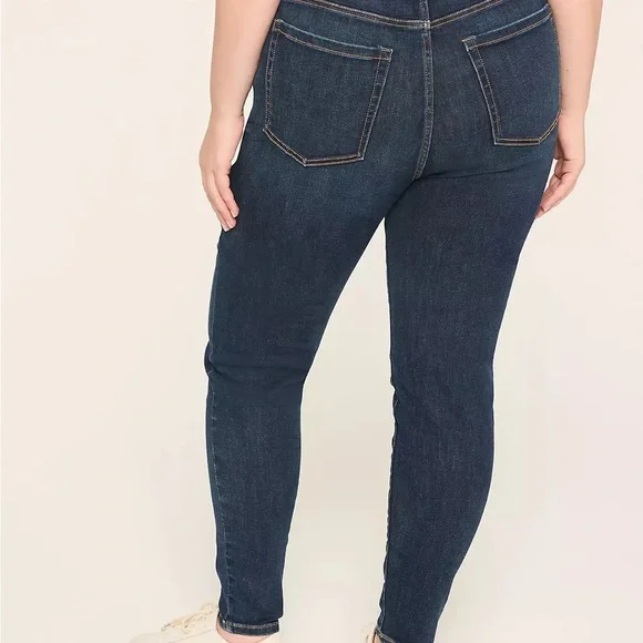 NWOT-Lane Bryant Dark Blue High Rise Pull On Skinny fit jeans - Picture 3 of 9